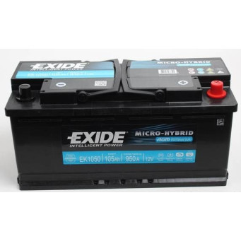 EXIDE AGM 12V 105AH START-STOP  AKKUMULÁTOR JOBB+ EK1050