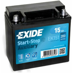 EXIDE Start-Stop Auxiliary akkumulátor, 12V 15Ah 200A BAL+
