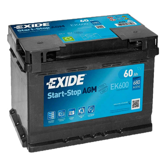 Exide Start-Stop AGM 12V 60Ah 680A JOBB+ 