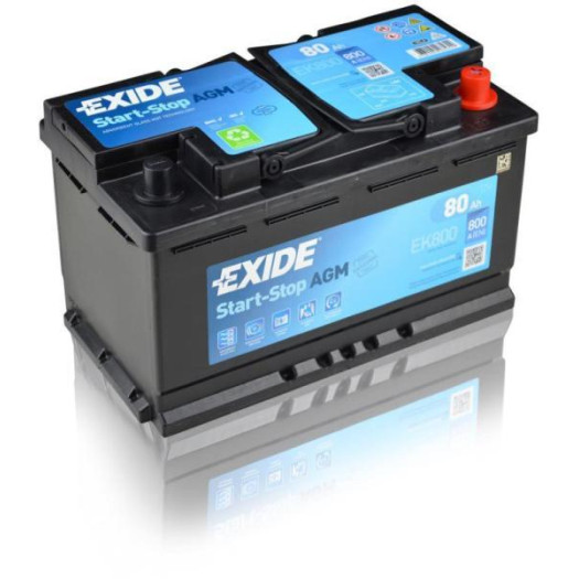 Exide Start-Stop AGM akkumulátor 12V 80Ah 800A JOBB+