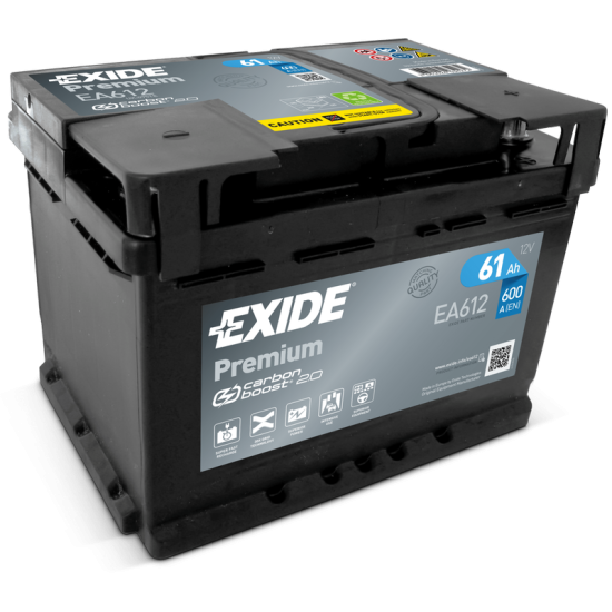 EXIDE PREMIUM 12V 61AH JOBB+ AKKUMULÁTOR EA612