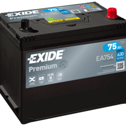 Exide Premium 75Ah 630A jobb+ Ázsia (EA754) 