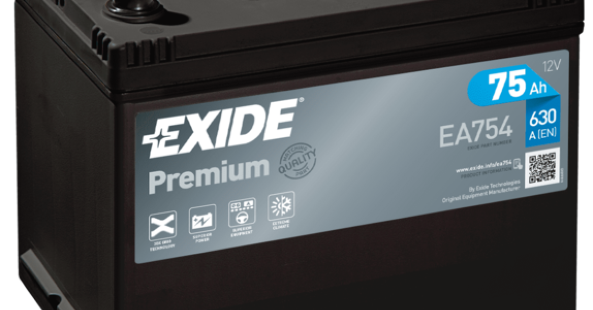 Exide Premium 75Ah 630A jobb+ Ázsia (EA754)